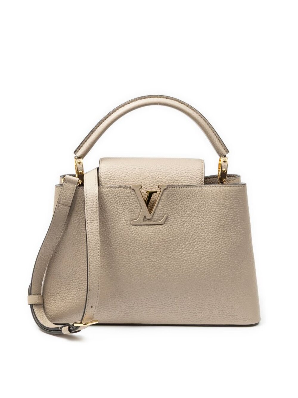 Louis Vuitton Capucines Taupe Taurillon Clemence Leather Handbag
